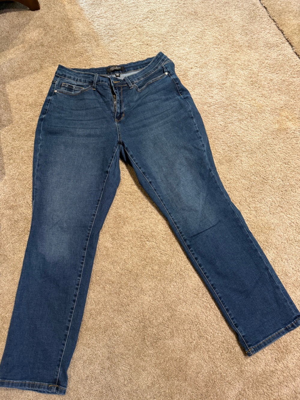Judy Blue High Rise Medium Wash Straight Leg Jeans Plus Size 14W Stretch